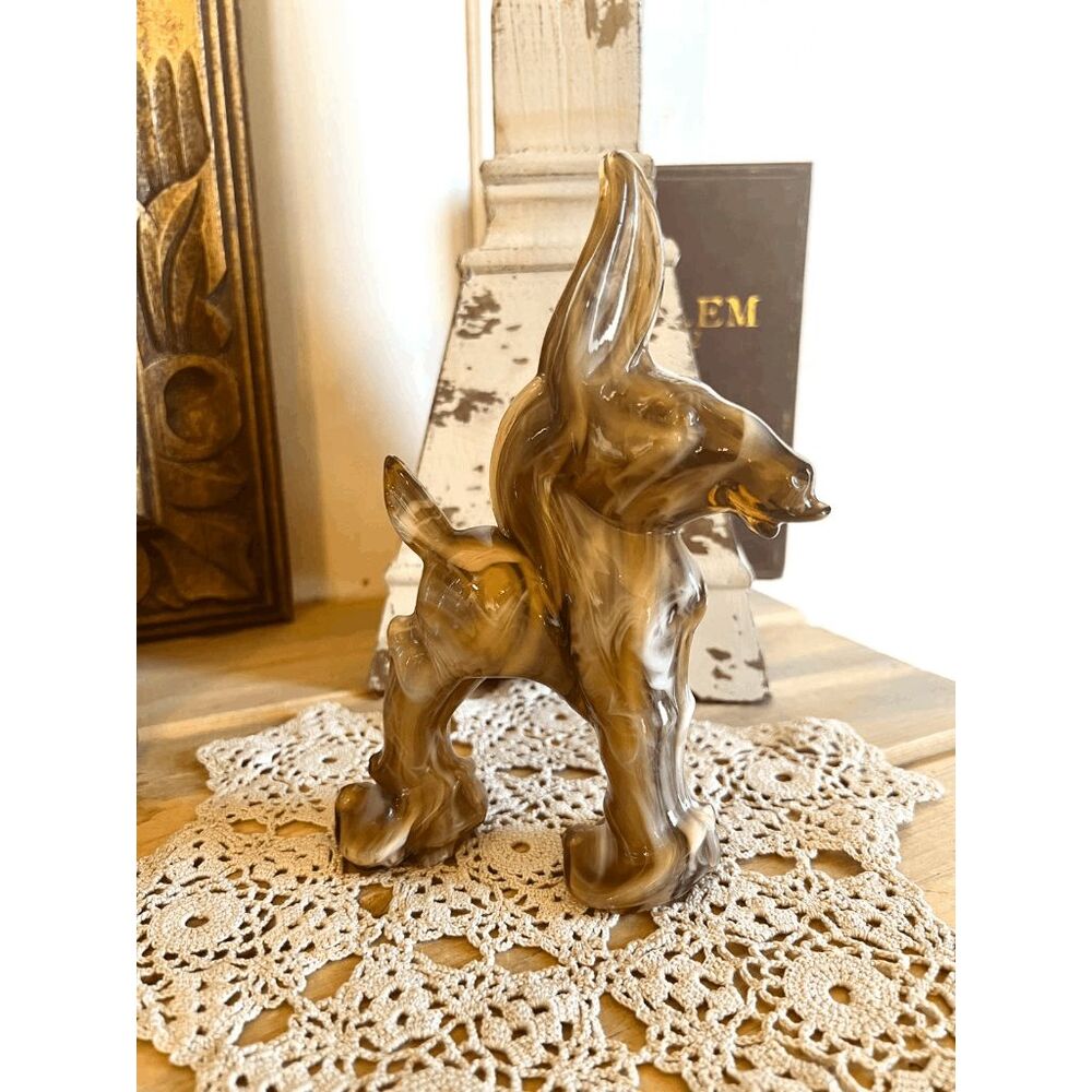 Vintage Wild Jack Carmel Slag Donkey Figurine | Heisey by Imperial Glass Ohio
